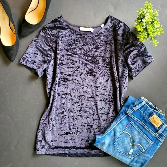 Vince Black Velour Top - Picture 1 of 11